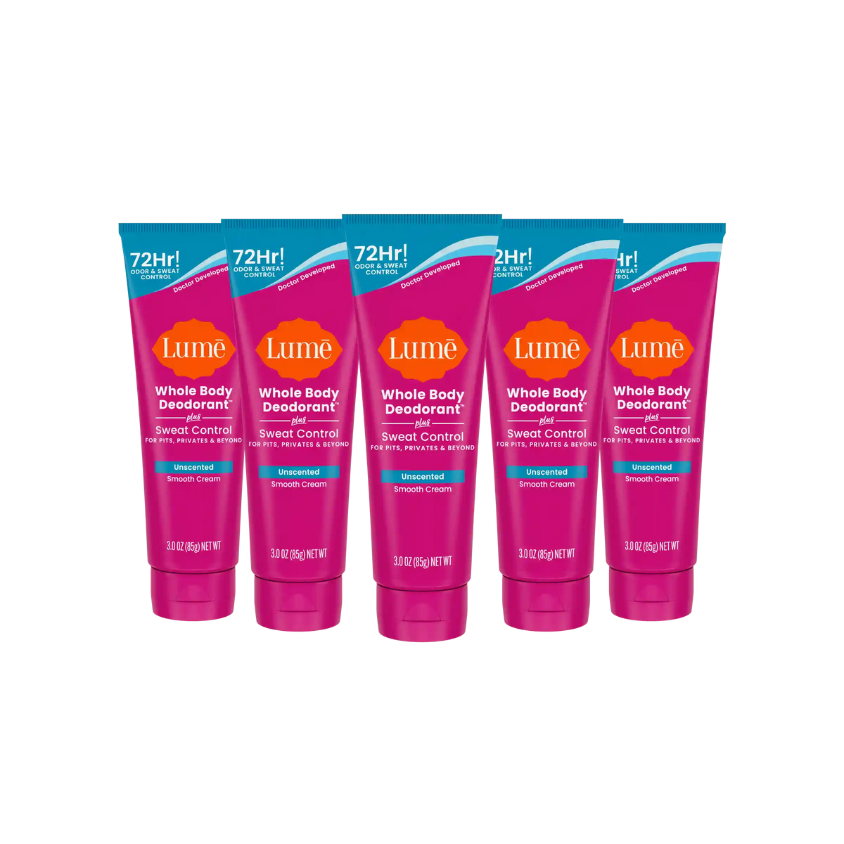 Unscented | Cream Deodorant + Sweat Control 5-Pack